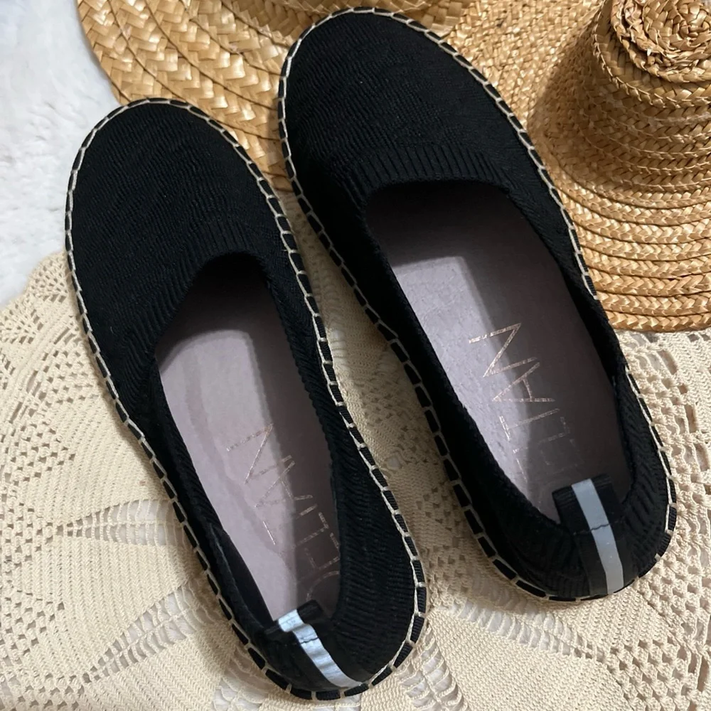 Black Stretch‎ Espadrille Flats